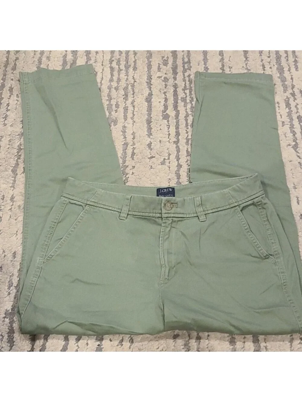 J. Crew Slim Chino Boyfriend - Size 4 - Olive Green, Summer,  100% Cotton